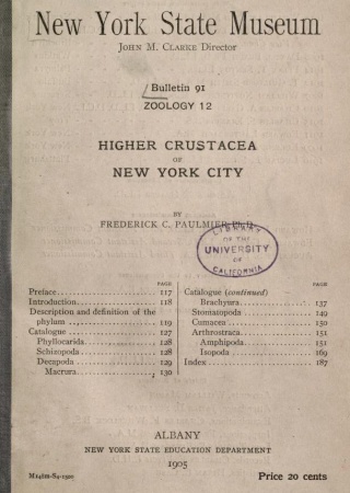 Higher Crustacea of New York City