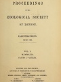 Proceedings of the Zoological Society of London v. 1 plates: Mammalia
